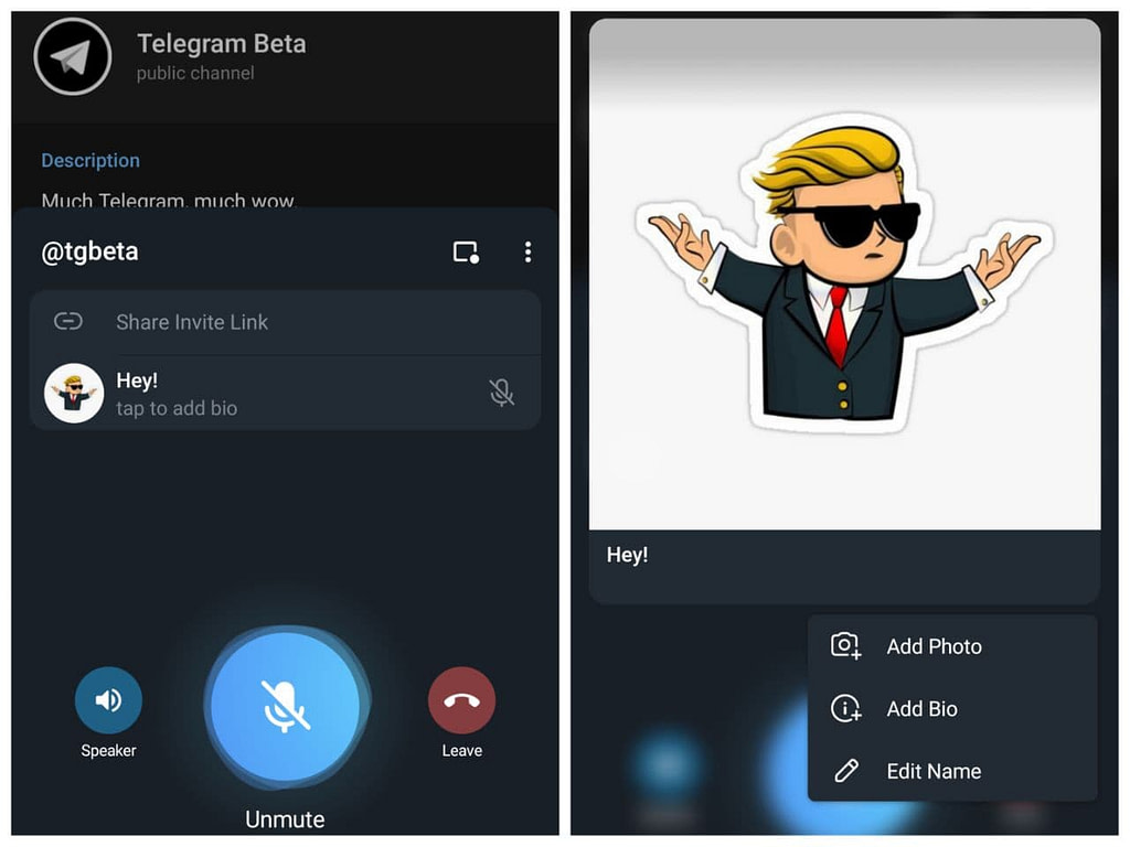 Telegram 7.7 Güncellemesi ile sunulan Sesli Sohbet Esnasında Profil Düzenleme Özelliği