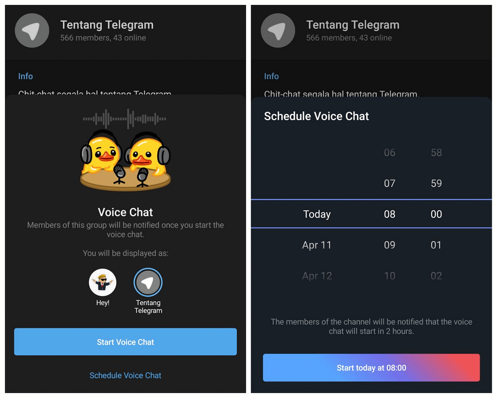 Telegram 7.7 Güncellemesi ile Gelen Sesli Sohbet Zamanlama Özelliği