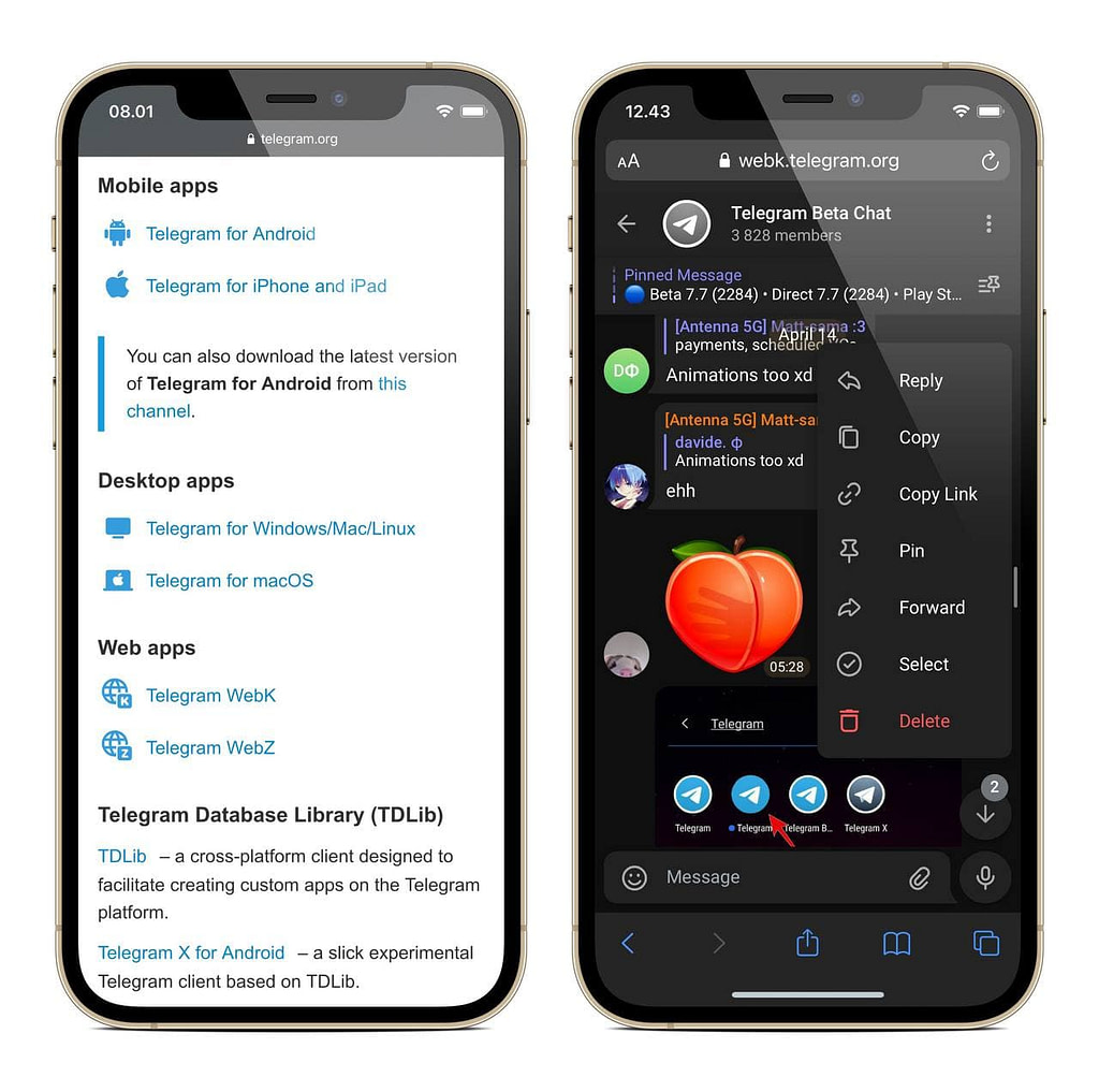 Yeni Telegram Web Sürümleri